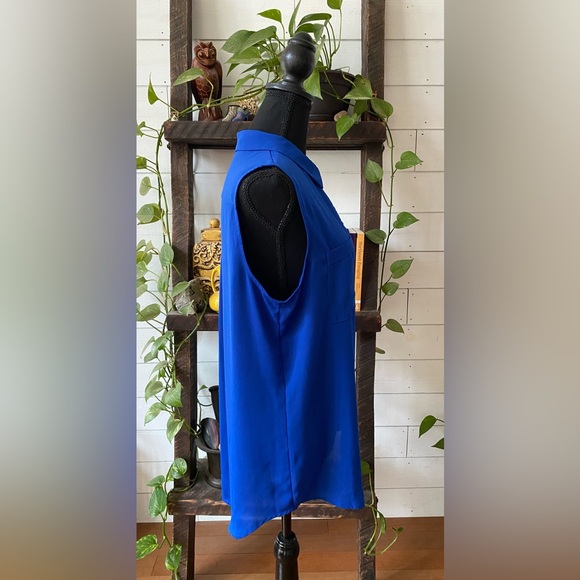 Apt 9: Elegant Royal Blue Button Down Shirt - Picture 15 of 17